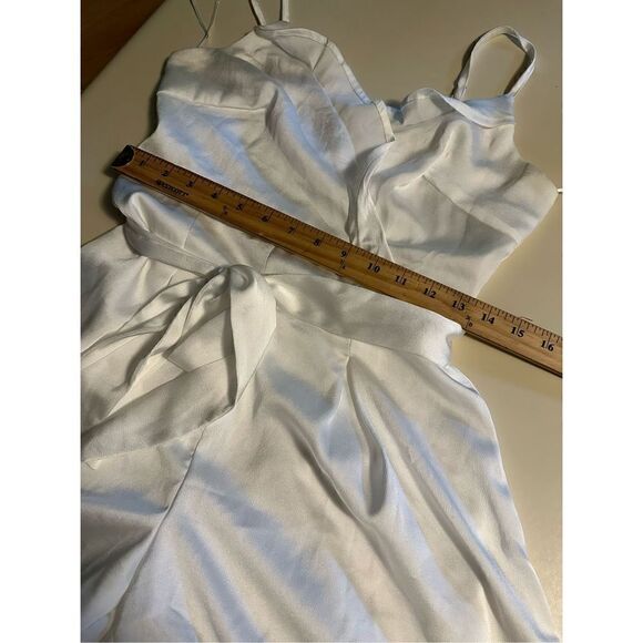 Altard State Womens White Extra Wide Leg Jumpsuit Waist Tie Half Lining Sz Small - Picture 11 of 15